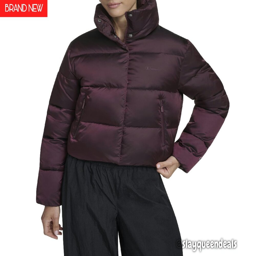 Large Cropped Puffer Jacket Women's Insulated Winter Coat